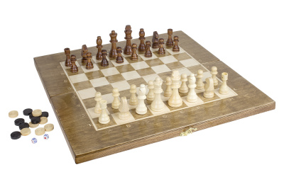 Шахматы + Шашки + Нарды 3 в 1 "Сенатор 1", 40 см, ясень, Partida