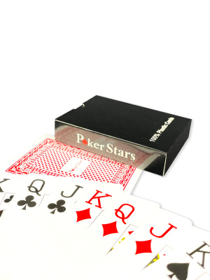 картинка Карты для покера "Poker Stars" 100% пластик, красные от магазина Gamesdealer.ru