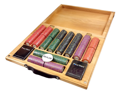 картинка Набор для покера Luxury Ceramic на 500 фишек в кейсе из бука, Partida от магазина Gamesdealer.ru