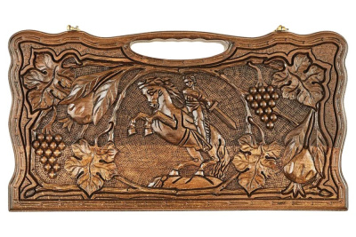 Нарды резные "Всадник" с ручкой 50, Haleyan