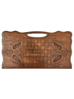 картинка Нарды резные "Лев 2" с ручкой 60, Haleyan от магазина Gamesdealer.ru