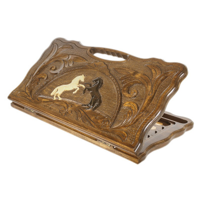 картинка Нарды резные "Две лошади" с ручкой 60, Haleyan от магазина Gamesdealer.ru