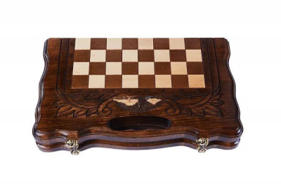 картинка Шахматы + нарды резные с Араратом 30 с ручкой, Haleyan от магазина Gamesdealer.ru