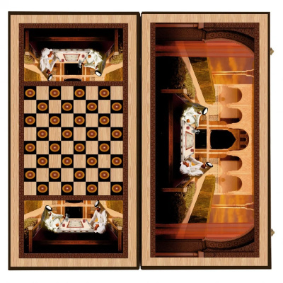 картинка Нарды + Шашки Сирия Шейхи большие (Россия, дерево, 60 см), Partida от магазина Gamesdealer.ru