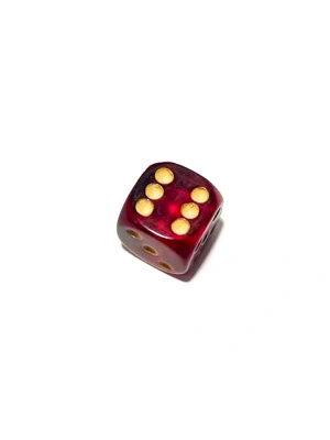 Кости игральные из янтаря 15 мм вишневые, 1 шт