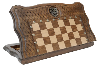 картинка Шахматы + нарды резные "Герб РФ" 50, Haleyan от магазина Gamesdealer.ru