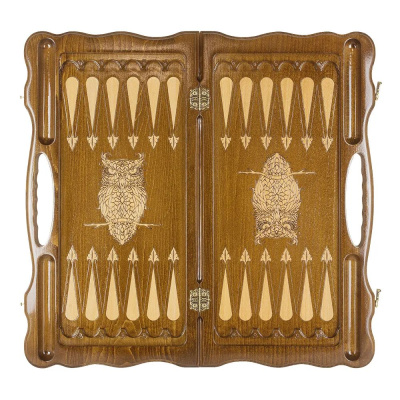 картинка Нарды резные "Сова" с ручкой 60, Haleyan от магазина Gamesdealer.ru