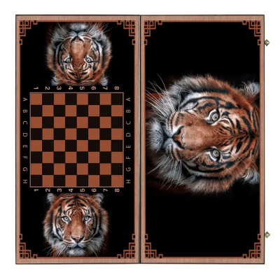 картинка Нарды + Шашки Сирия Тигр средние (Россия, дерево, 50 см), Partida от магазина Gamesdealer.ru