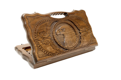 Нарды резные "Орел" с ручкой 40, Haleyan