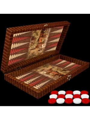 картинка Нарды кожаные Лошади XXL, Турция, Yenigun от магазина Gamesdealer.ru