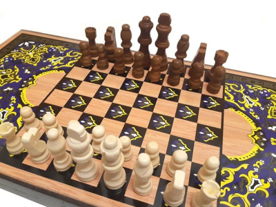 картинка Шахматы + нарды + шашки "Сирия Тадж Махал" средние от магазина Gamesdealer.ru