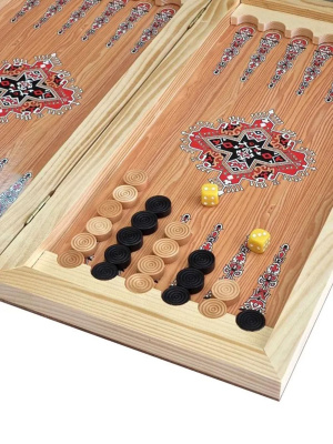 картинка Нарды + Шашки Аравия Красные средние (Россия, дерево, 50 см), Partida от магазина Gamesdealer.ru