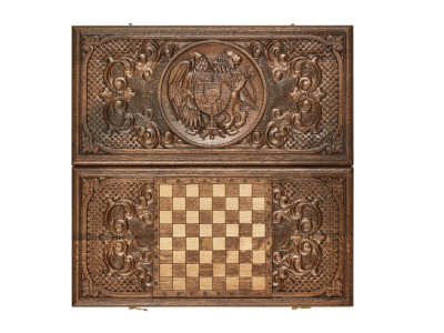 картинка Нарды резные "Герб Армении 2" 50, Mkhitaryan от магазина Gamesdealer.ru