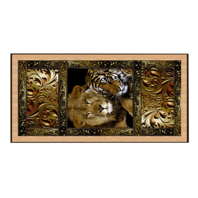 картинка Шахматы + нарды + шашки "Сирия Львы" средние от магазина Gamesdealer.ru