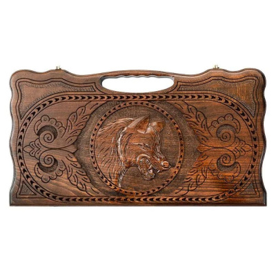 картинка Нарды резные "Волк" с ручкой 60, Haleyan от магазина Gamesdealer.ru