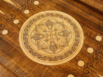 картинка Нарды резные "Золотой Узор 5" 60, Mirzoyan от магазина Gamesdealer.ru