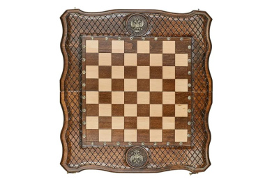 картинка Шахматы + нарды резные "Герб РФ" 60, Haleyan от магазина Gamesdealer.ru