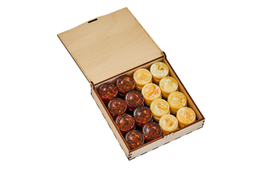 Фишки шашки-нарды цвет коньяк-слоновая кость