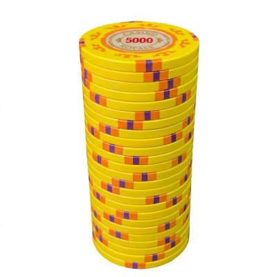 Фишки для игры в покер Casino Royale номиналом 5000 (25шт)