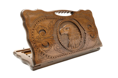 Нарды резные "Орел" с ручкой 60, Haleyan