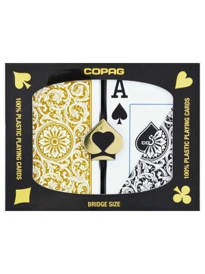 картинка Карты "Copag Poker Size Jumbo 1546 Double Deck (Black, Gold)" от магазина Gamesdealer.ru