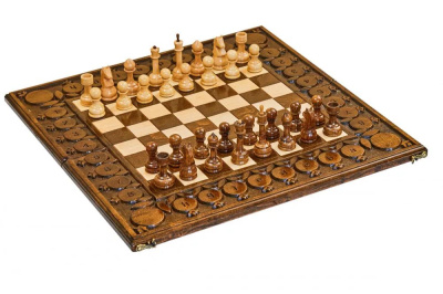 Шахматы + нарды резные с гранатами 30, Haleyan