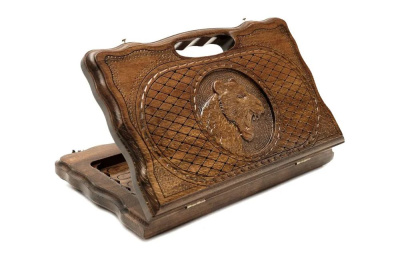 Нарды резные "Тигр" с ручкой 30, Haleyan