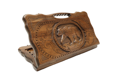 Нарды резные "Медведь" с ручкой 50, Haleyan