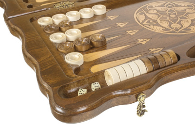 картинка Нарды резные "Две лошади" с ручкой 60, Haleyan от магазина Gamesdealer.ru