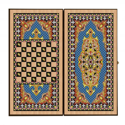 картинка Нарды + Шашки Сирия Голубые большие (Россия, дерево, 60 см), Partida от магазина Gamesdealer.ru