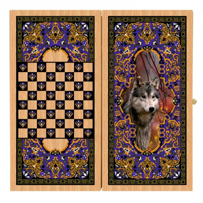 картинка Нарды + Шашки Аравия Волк большие (Россия, дерево, 60 см), Partida от магазина Gamesdealer.ru