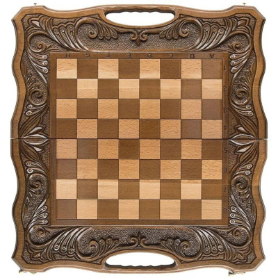 картинка Шахматы + нарды резные "Афинские" 50 с ручкой, Haleyan от магазина Gamesdealer.ru