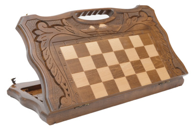 картинка Шахматы + нарды резные c Араратом 50 с ручкой, Haleyan от магазина Gamesdealer.ru