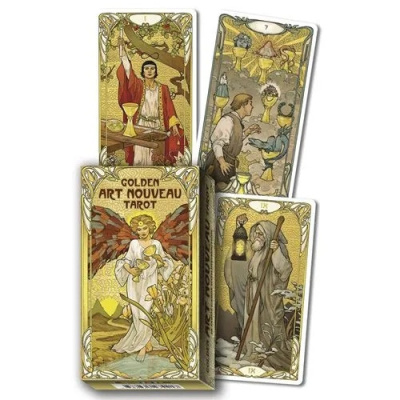 картинка Карты Таро "Golden Art Nouveau Tarot Grand Trumps 22 Cards" Lo Scarabeo / Золотой козырь Таро  от магазина Gamesdealer.ru