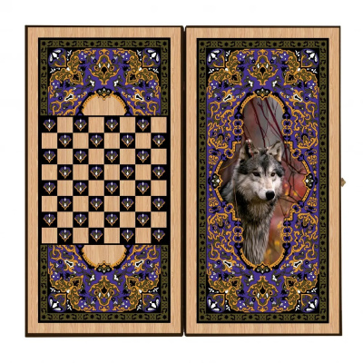 картинка Шахматы + нарды + шашки "Сирия Волк" средние от магазина Gamesdealer.ru