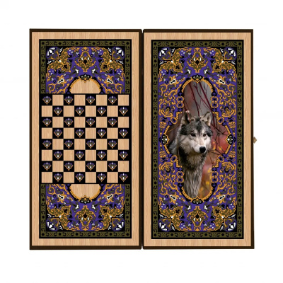 картинка Шахматы + Нарды + Шашки "Сирия Волк" большие  от магазина Gamesdealer.ru