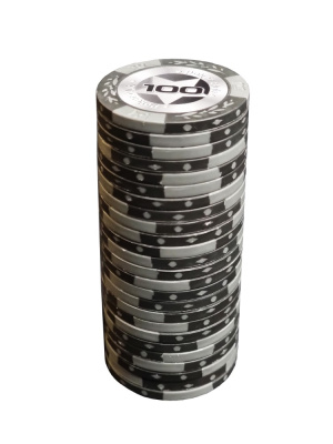 Фишки для игры в покер Black Stars номиналом 100 (25шт)