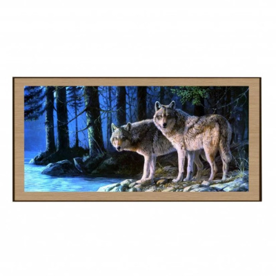 картинка Нарды + Шашки Сирия Волки в лесу большие (Россия, дерево, 60 см), Partida от магазина Gamesdealer.ru