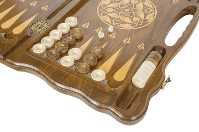 картинка Нарды резные "Две лошади" с ручкой 60, Haleyan от магазина Gamesdealer.ru