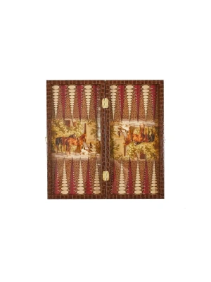 картинка Нарды кожаные Лошади XXL, Турция, Yenigun от магазина Gamesdealer.ru