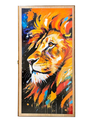 картинка Нарды + Шашки Сирия Лев Король средние (Россия, дерево, 50 см), Partida от магазина Gamesdealer.ru