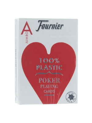Карты "Fournier no. 2800 jumbo index red" 100% пластик