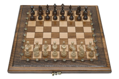 Шахматы + нарды резные "Гамбит 1" 40, Simonyan