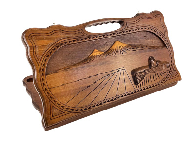 Нарды резные "Арарат и Хор Вирап" с ручкой 60, Haleyan