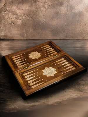 картинка Нарды резные "Золотой Узор 1" 50, Mirzoyan от магазина Gamesdealer.ru