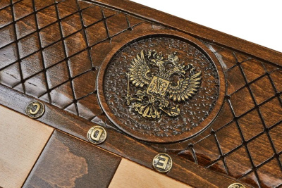 картинка Шахматы + нарды резные "Герб РФ" 60, Haleyan от магазина Gamesdealer.ru