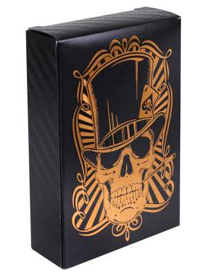 Карты игральные пластиковые золотые с чёрным Череп (54 шт.)