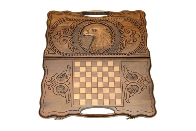 картинка Нарды резные "Орел" с ручкой 50, Haleyan от магазина Gamesdealer.ru