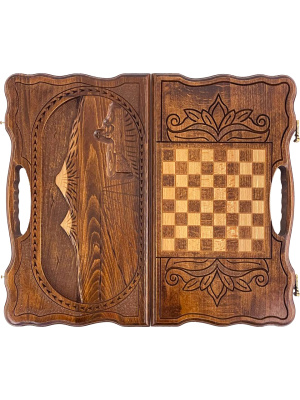 картинка Нарды резные "Арарат и Хор Вирап" с ручкой 40, Haleyan от магазина Gamesdealer.ru