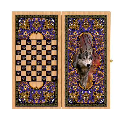 картинка Нарды + Шашки Аравия Волк средние (Россия, дерево, 50 см), Partida от магазина Gamesdealer.ru